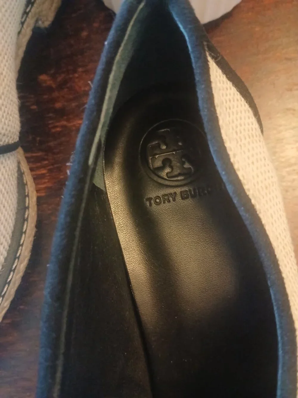 TORY BURCH fawn linen oxford espadrilles Size 7.5M